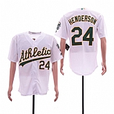 Athletics 24 Rickey Henderson White Cool Base Jersey Sguo,baseball caps,new era cap wholesale,wholesale hats